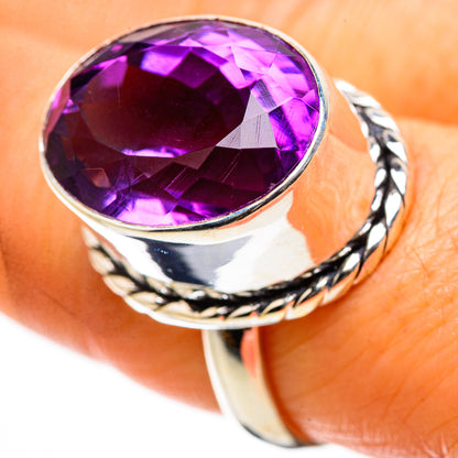 Ana Silver Co Faceted Amethyst Ring Size 8 (925 Sterling Silver)