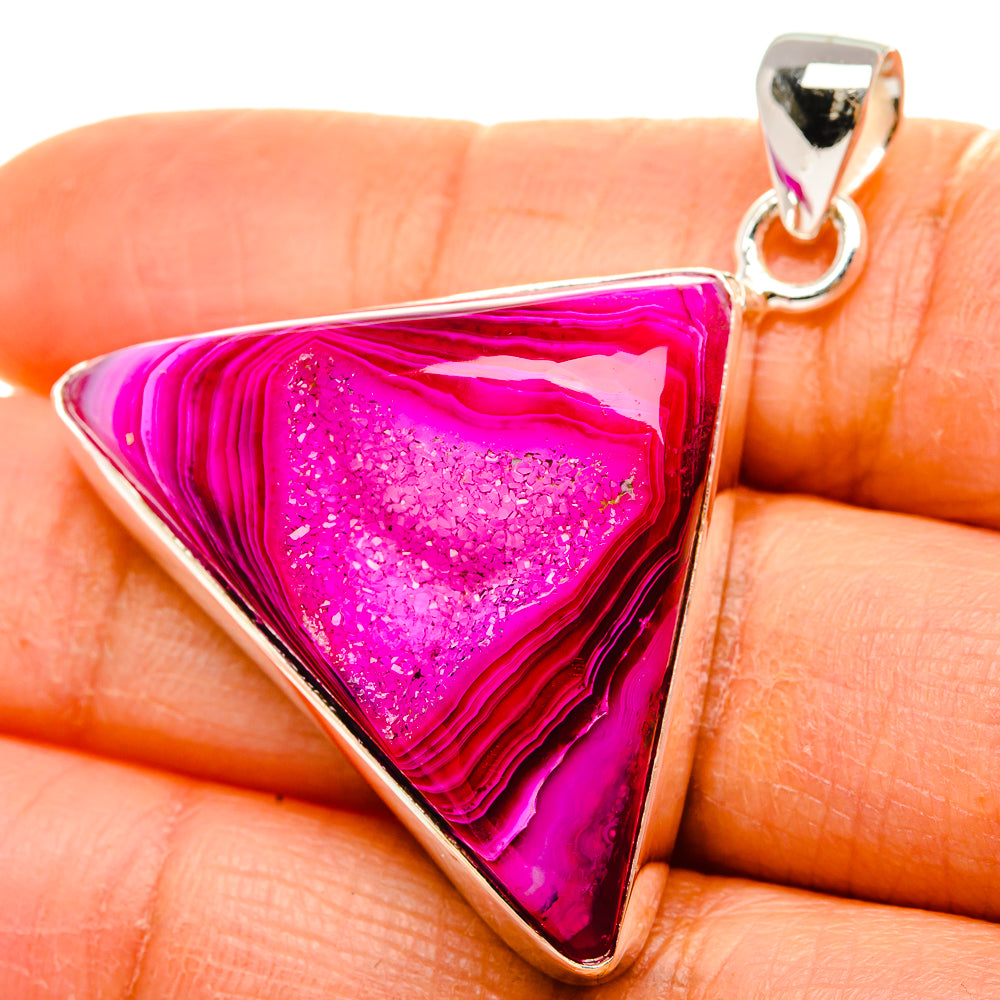 Pink Window Druzy Pendant 1 1/2"  (925 Sterling Silver) PD37254
