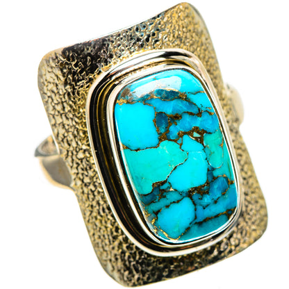 Blue Copper Composite Turquoise 925 Sterling Silver Ring Size 9 (925 Sterling Silver) RING137719