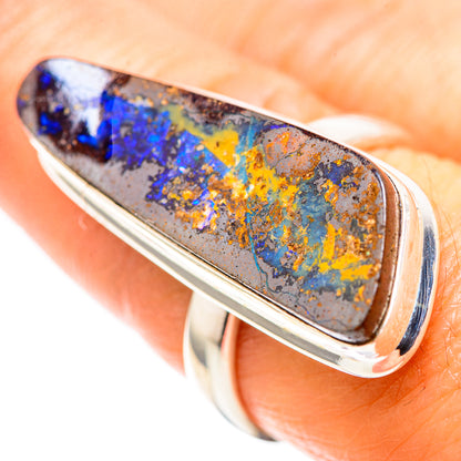 Large Australian Boulder Opal Ring Size 8.25 (925 Sterling Silver) RING136965