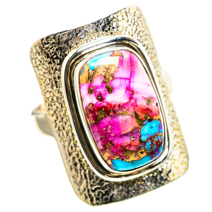 Kingman Pink Dahlia Turquoise Ring Size 8.25 (925 Sterling Silver) RING136696