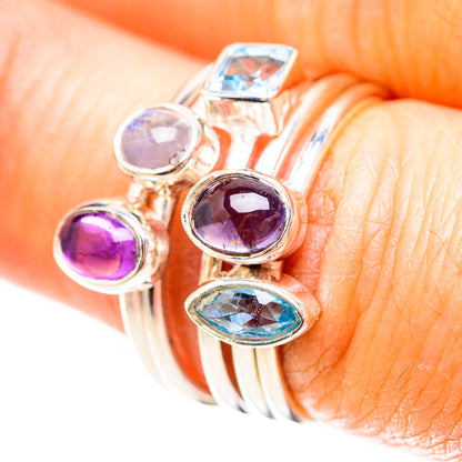 Amethyst, Tanzanite, Blue Topaz Ring Size 6.5 (925 Sterling Silver) RING136293