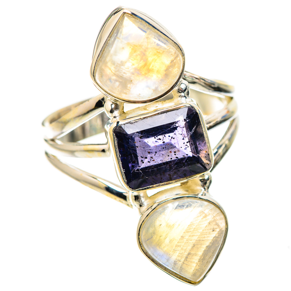Ana Silver Co Faceted Tanzanite, Rainbow Moonstone Ring Size 8.75 (925 Sterling Silver)