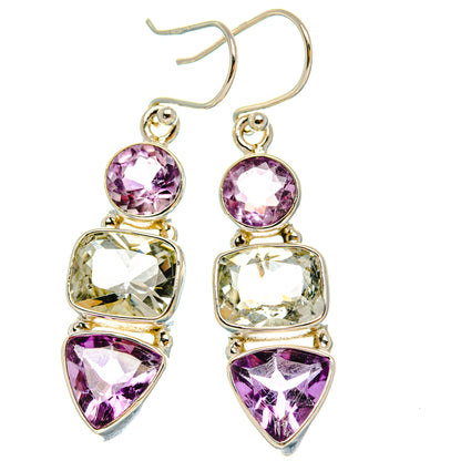 Ana Silver Co Green Amethyst, Amethyst Earrings 1 7/8" (925 Sterling Silver)