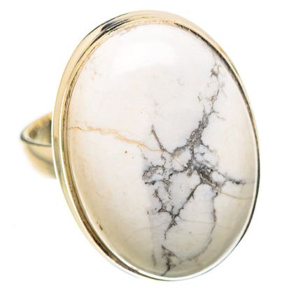 Large Howlite 925 Sterling Silver Ring Size 10.75 Ana Co R135338