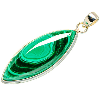 Malachite Pendant 2"  (925 Sterling Silver) PD36912