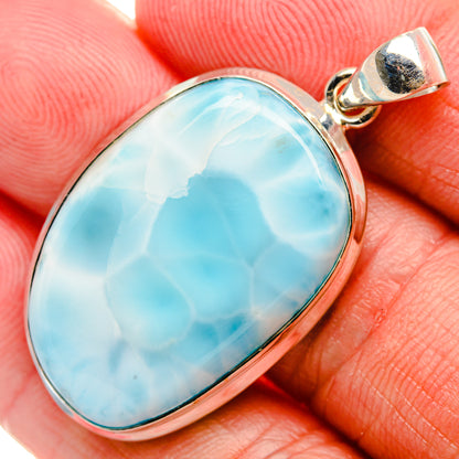 Larimar Pendant 1 5/8" (925 Sterling Silver) PD37496