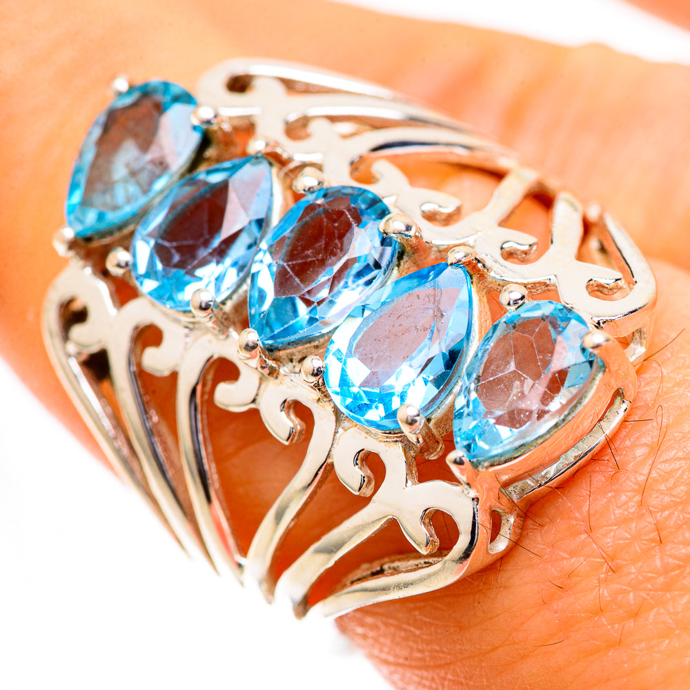 Blue Topaz Ring Size 7.25 (925 Sterling Silver) RING135821