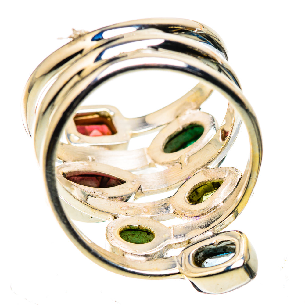 Garnet, Emerald, Peridot, Blue Topaz Ring Size 7.25 (925 Sterling Silver) RING136032