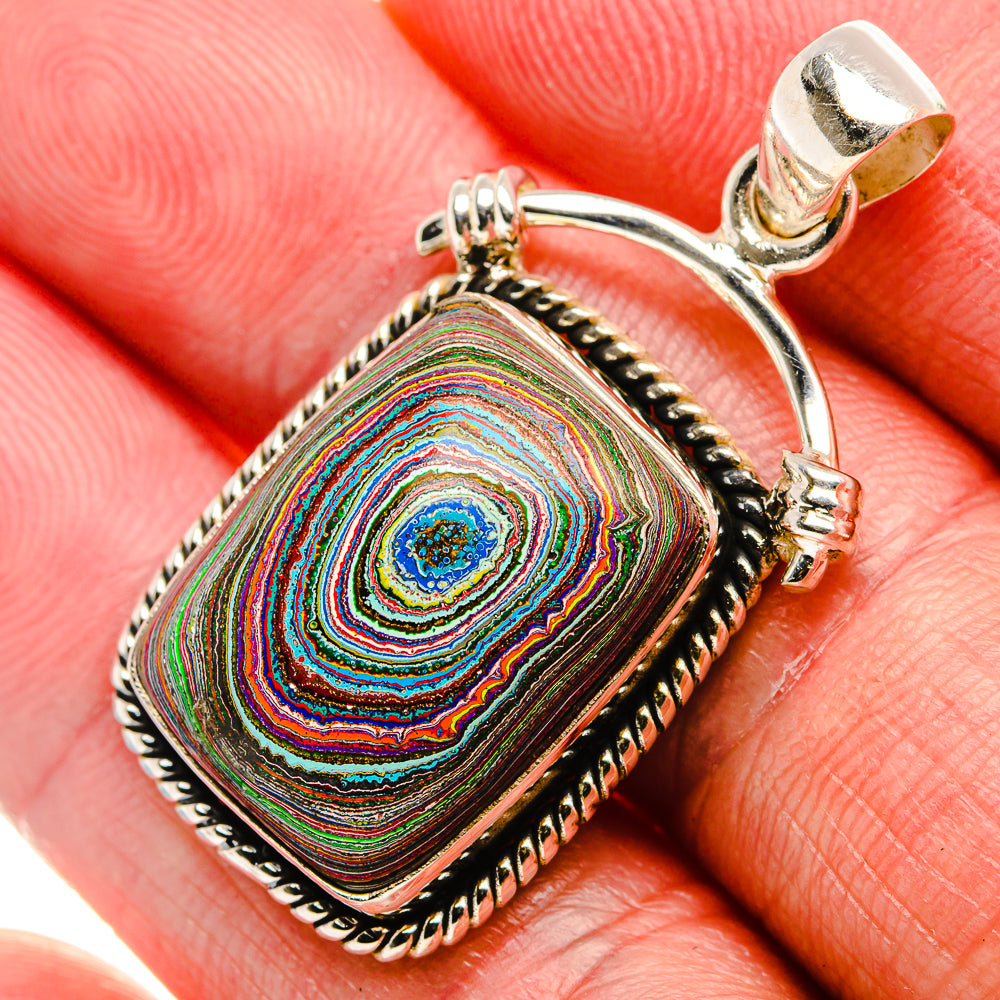 Fordite Pendant 1 5/8" (925 Sterling Silver) PD37577