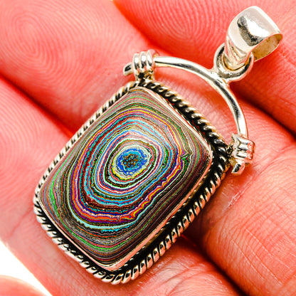 Fordite Pendant 1 5/8" (925 Sterling Silver) PD37577