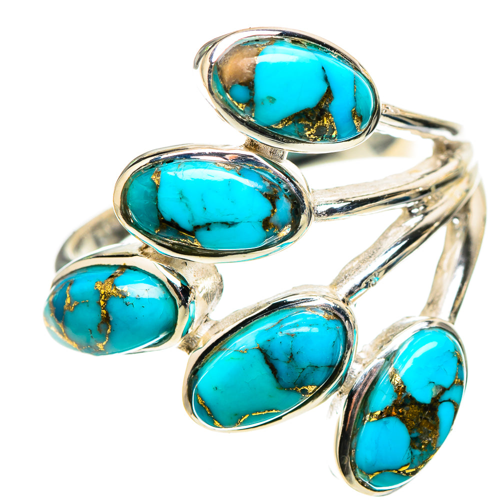 Blue Copper Composite Turquoise 925 Sterling Silver Ring Size 8.5 (925 Sterling Silver) RING137721