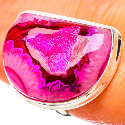 Ana Silver Co Large Pink Window Druzy Ring Size 7 (925 Sterling Silver)
