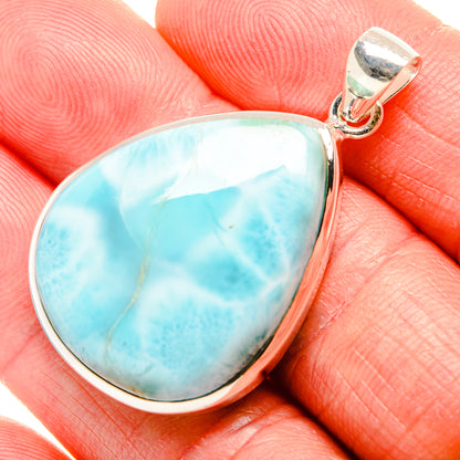 Larimar Pendant 1 3/4" (925 Sterling Silver) PD36874