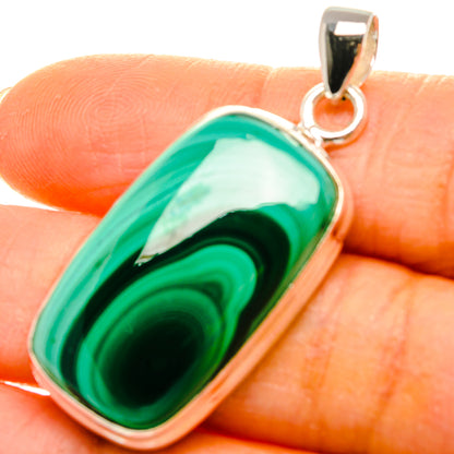Malachite Pendant 1 3/4"  (925 Sterling Silver) PD37263