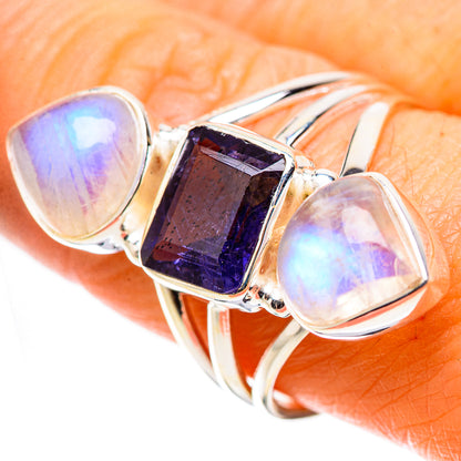 Ana Silver Co Faceted Tanzanite, Rainbow Moonstone Ring Size 8.75 (925 Sterling Silver)