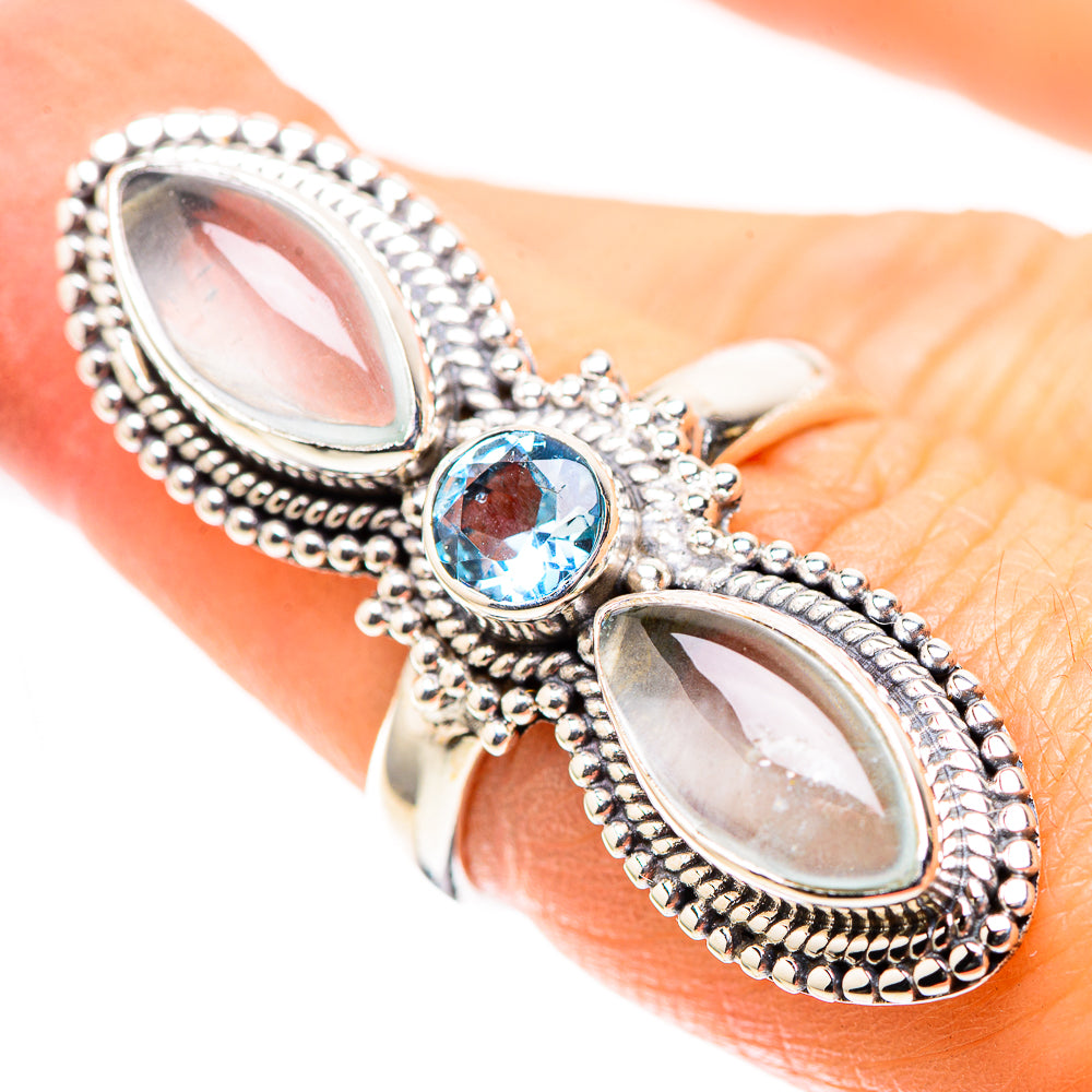 Large Natural Aquamarine, Blue Topaz 925 Sterling Silver Ring Size 7.25 (925 Sterling Silver) RING137566