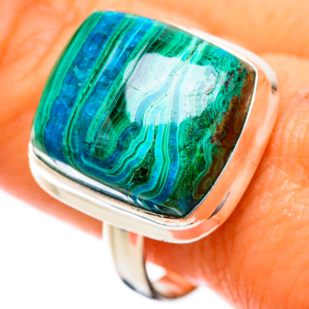 Malachite In Chrysocolla Ring Size 10 (925 Sterling Silver) RING135465