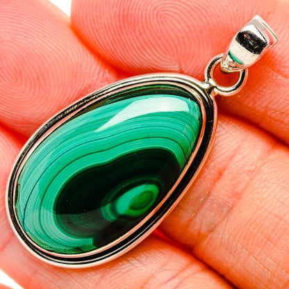 Malachite Pendant 1 3/4" (925 Sterling Silver) PD37276