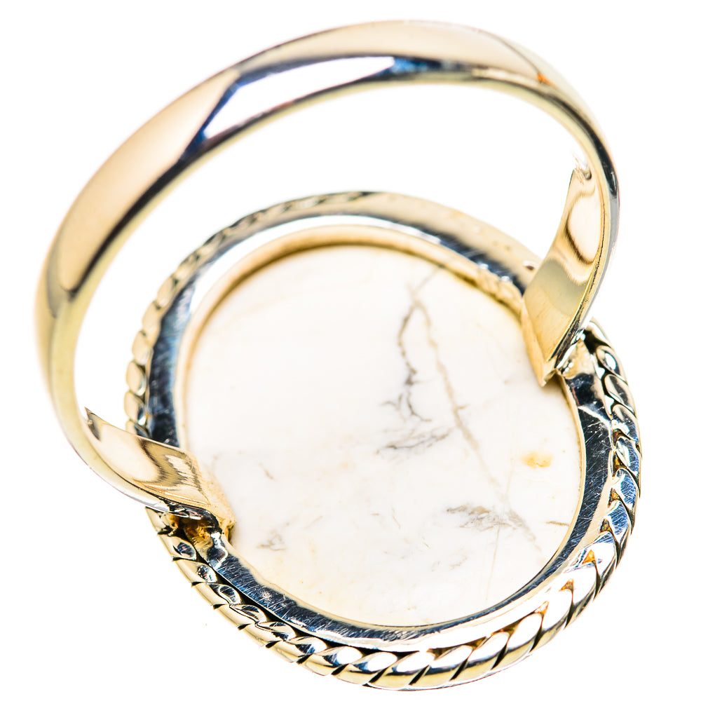 Large Howlite Ring Size 13.75 (925 Sterling Silver) RING134723