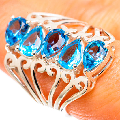 Blue Topaz Ring Size 7.25 (925 Sterling Silver) RING136027