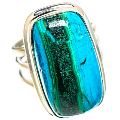 Large Malachite In Chrysocolla Ring Size 7.25 (925 Sterling Silver) RING136099