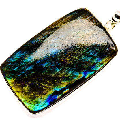 Huge Labradorite Pendant 3" (925 Sterling Silver) PD36839