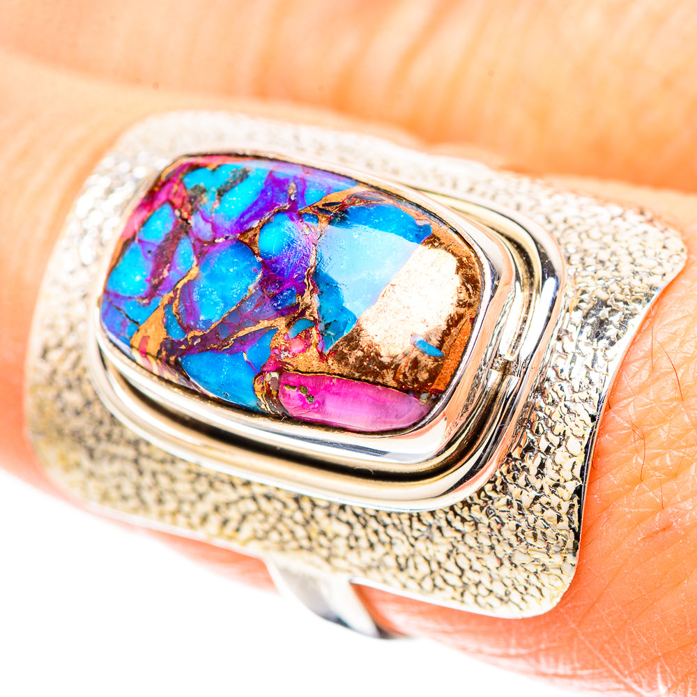 Kingman Pink Dahlia Turquoise 925 Sterling Silver Ring Size 8 (925 Sterling Silver) RING137295