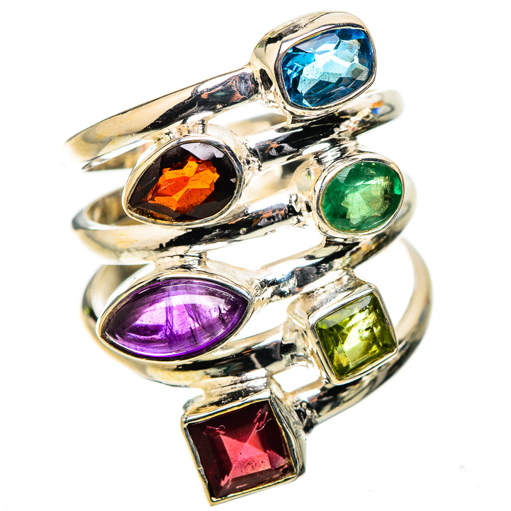 Ana Silver Co Garnet, Amethyst, Peridot, Blue Topaz, Emerald Ring Size 7.25 (925 Sterling Silver)