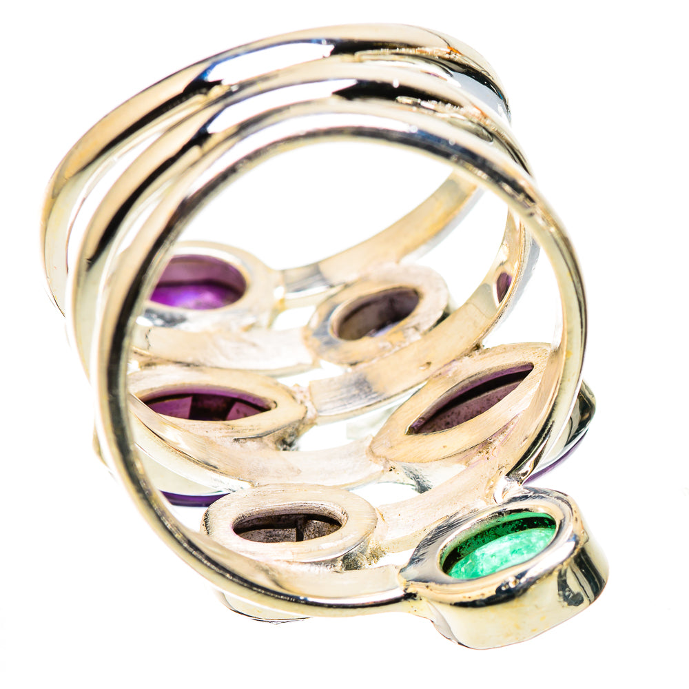 Ana Silver Co Purple Copper Composite Turquoise, Amethyst, Tanzanite, Emerald Ring Size 8.25 (925 Sterling Silver)