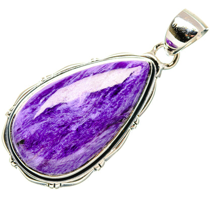 Charoite Pendant 1 3/4" (925 Sterling Silver) PD36355