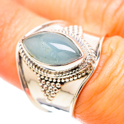 Natural Aquamarine Ring Size 6.5 (925 Sterling Silver) RING136511