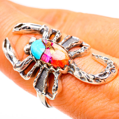 Kingman Pink Dahlia Turquoise 925 Sterling Silver Ring Size 8.25 Ana Co R135205