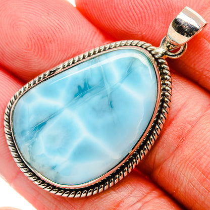 Larimar Pendant 1 3/4" (925 Sterling Silver) PD37500