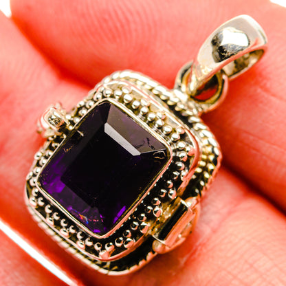 Poison Faceted Amethyst Pendant 1 1.8" (.925 Sterling Silver)