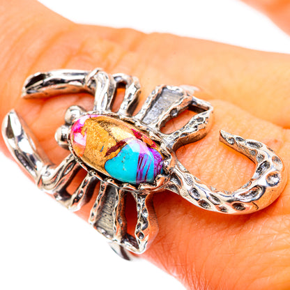 Kingman Pink Dahlia Turquoise Ring Size 9 (925 Sterling Silver) RING135415