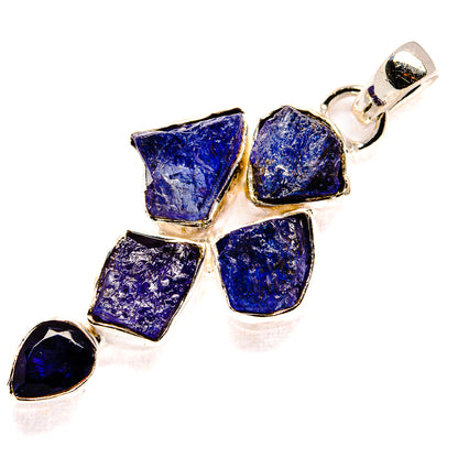 Rough Tanzanite Pendant 1 7/8" (925 Sterling Silver) PD36745