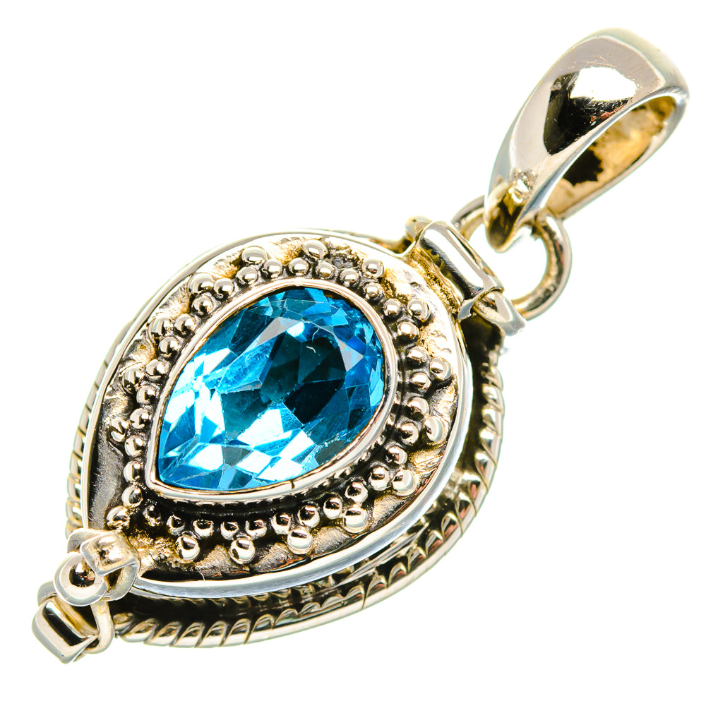Poison Blue Topaz Pendant 1 1/4" (925 Sterling Silver) PD37544