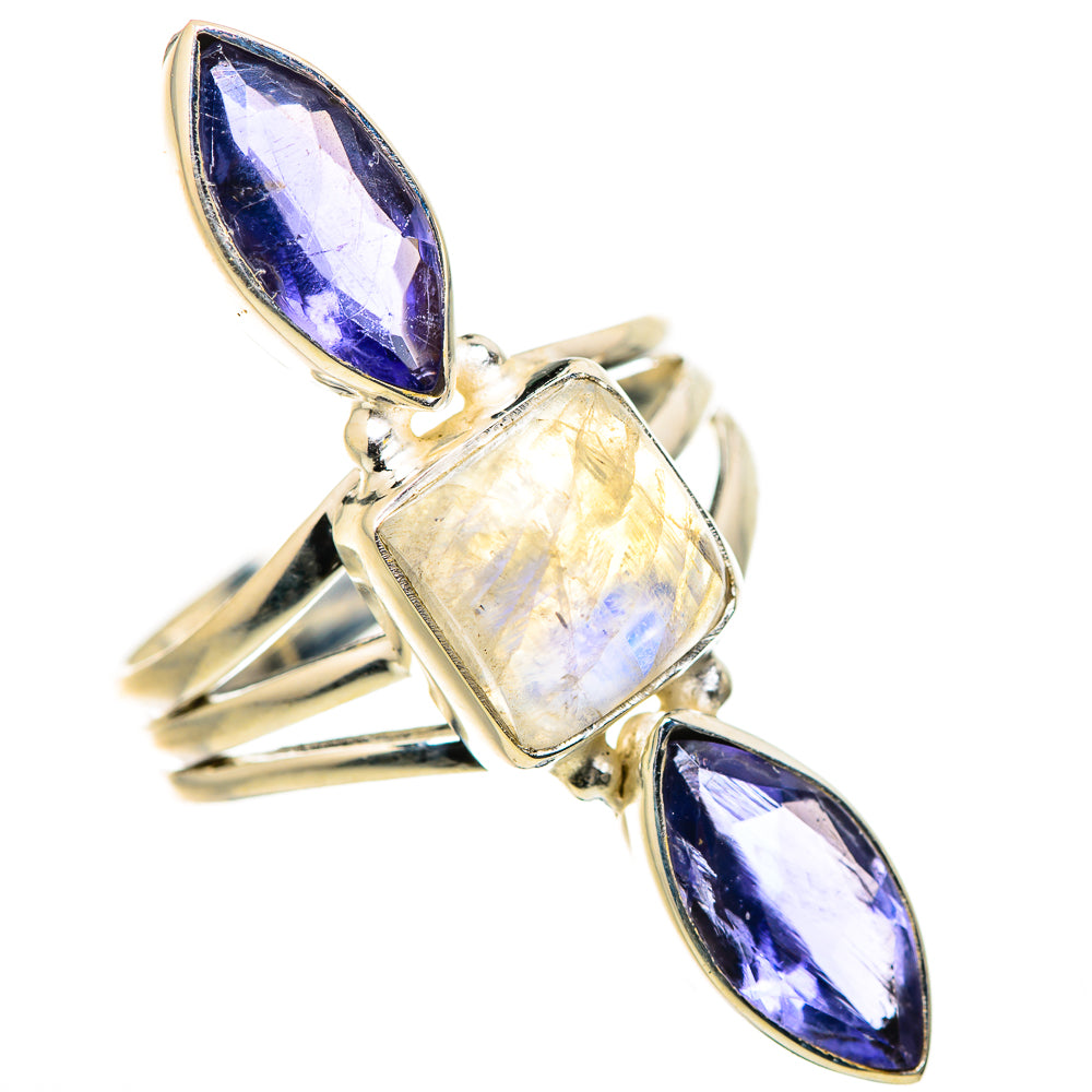 Rainbow Moonstone, Tanzanite Ring Size 8 (925 Sterling Silver) RING134681