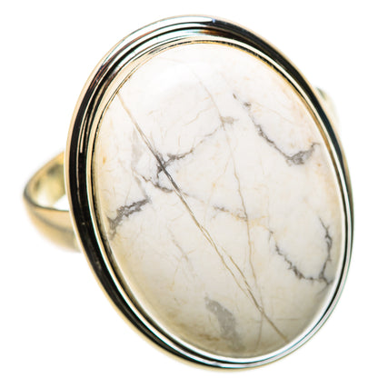 Large Howlite Ring Size 14 (925 Sterling Silver) RING134758