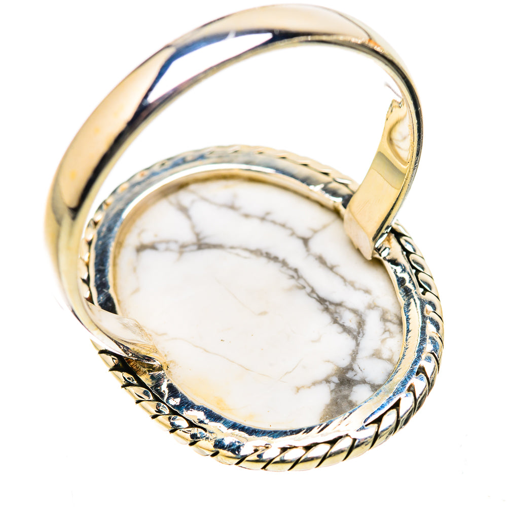 Large Howlite Ring Size 13.75 (925 Sterling Silver) RING135570