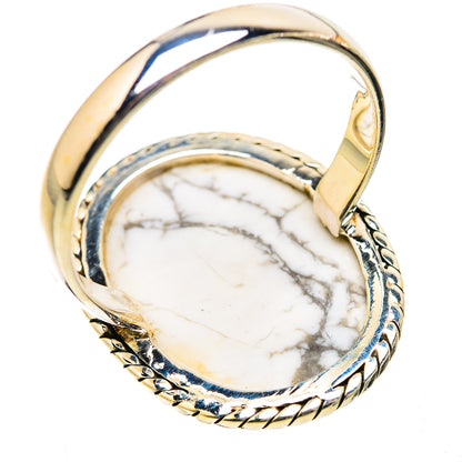 Large Howlite Ring Size 13.75 (925 Sterling Silver) RING135570
