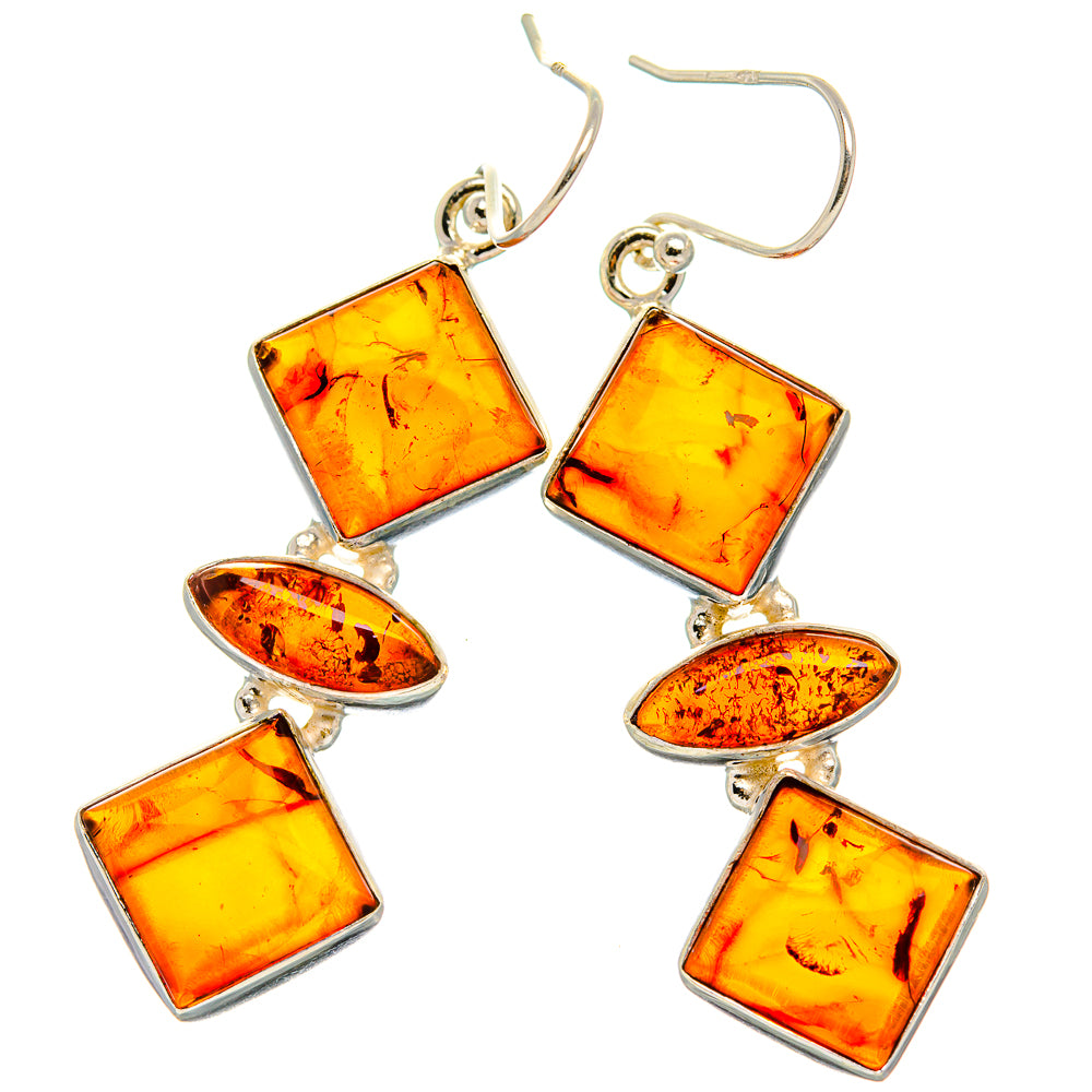 Baltic Amber Earrings 2" (925 Sterling Silver) EARR431778