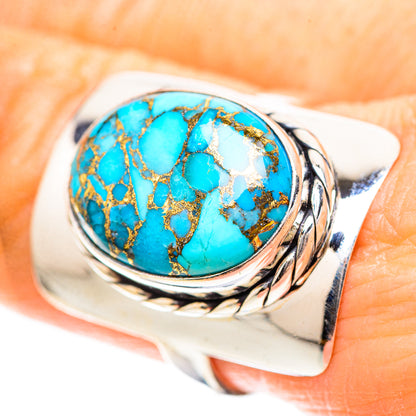 Blue Copper Composite Turquoise 925 Sterling Silver Ring Size 8.75 (925 Sterling Silver) RING137275