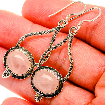 Rose Quartz Earrings 2 1/8" (925 Sterling Silver) EARR431807