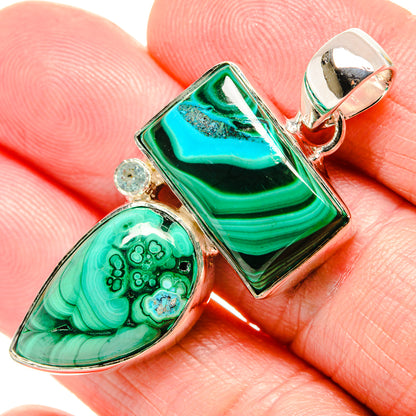 Malachite Pendant 2" (925 Sterling Silver) PD36367