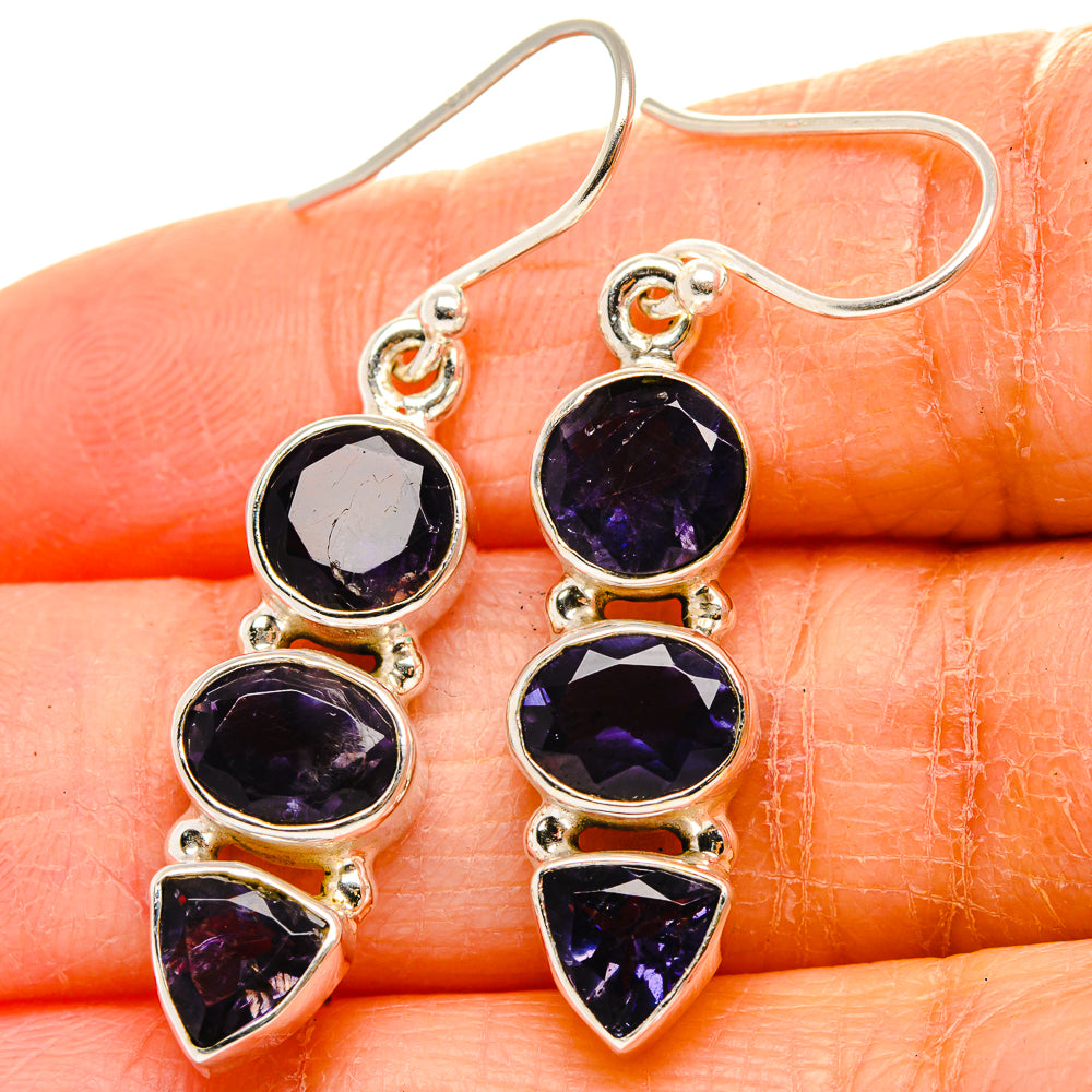 Tanzanite 925 Sterling Silver Earrings 1 5/8" Ana Co E431742