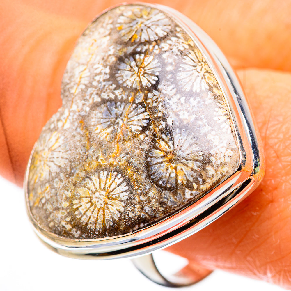 Large Fossil Coral Ring Size 10.75 (925 Sterling Silver) RING136092
