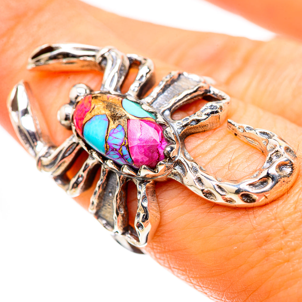 Ana Silver Co Kingman Pink Dahlia Turquoise Ring Size 7.5 (925 Sterling Silver)