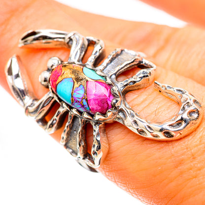 Ana Silver Co Kingman Pink Dahlia Turquoise Ring Size 7.5 (925 Sterling Silver)